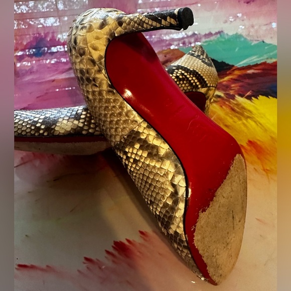 CHRISTIAN LOUBIUTIN Snakeskin Animal Print Pumps - Picture 9 of 12